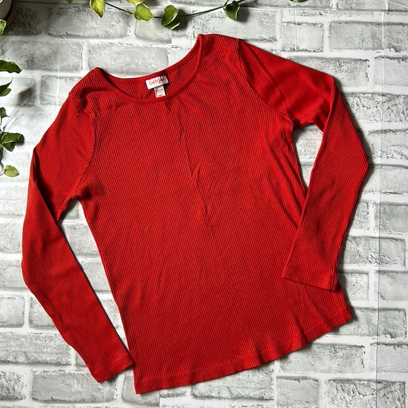 CAT & JACK | GIRL'S RED LONG SLEEVE TEE - Picture 1 of 6